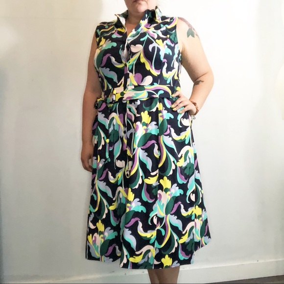 NWOT Isaac Mizrahi Shirt Dress Sz 14 - Picture 2 of 7